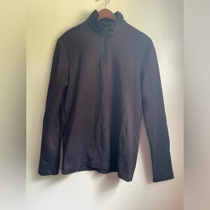 Alfani Men's Black/maroon metallic Ribbed Long Sleeve Pullover